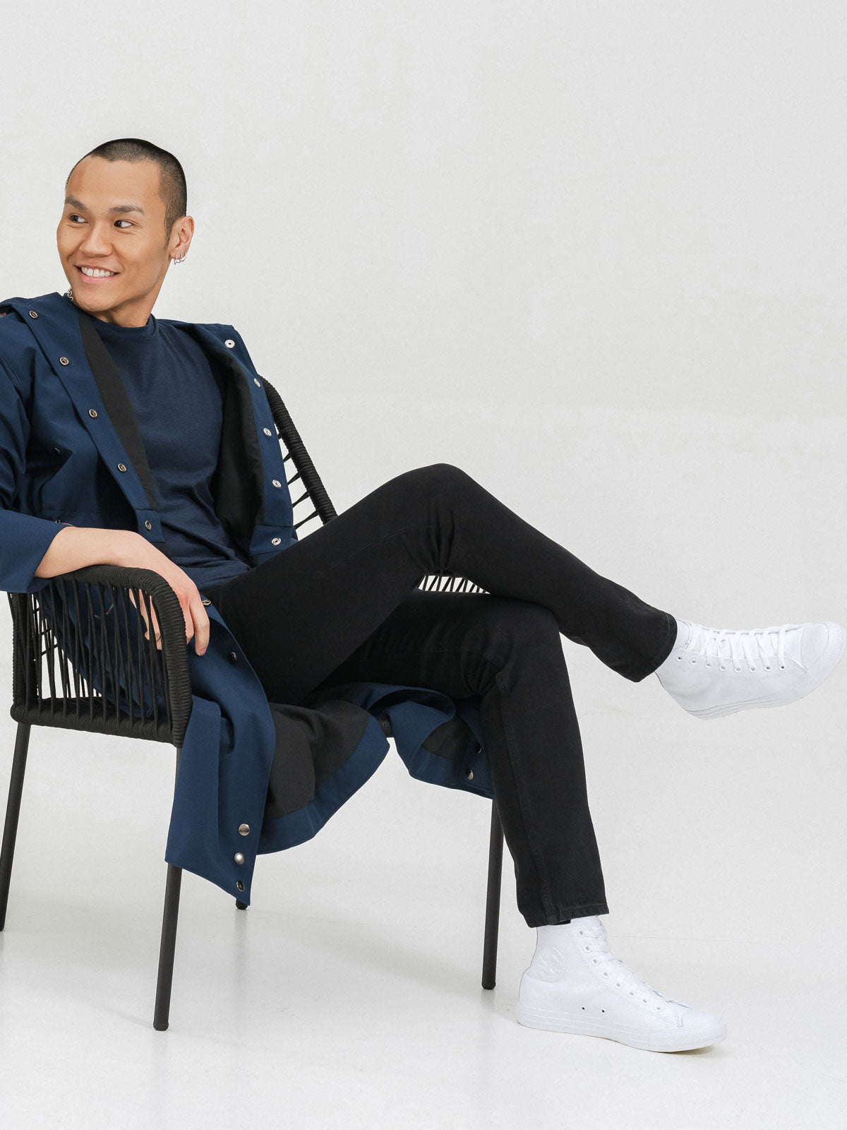 Long City Coat – Navy & Neon