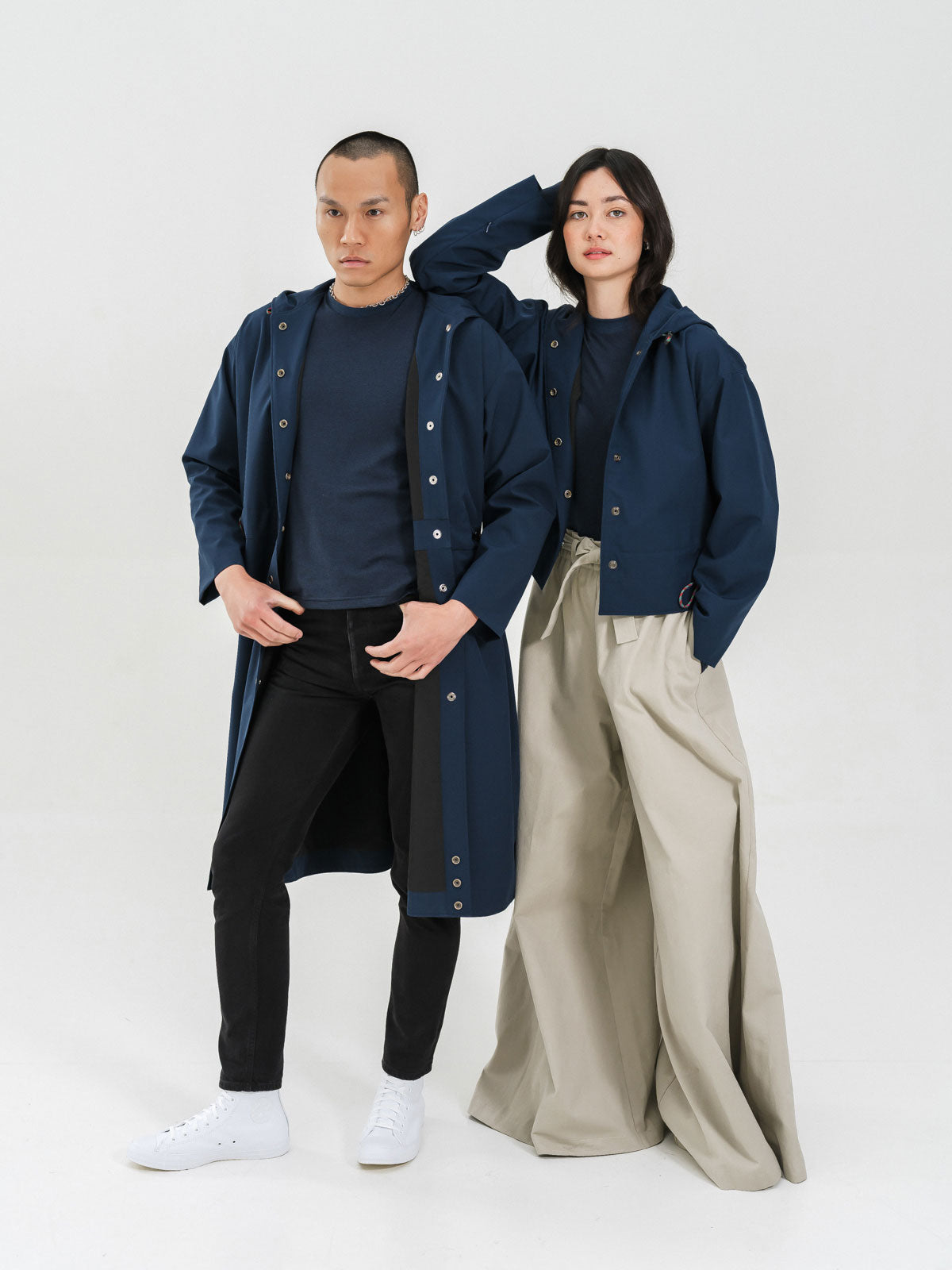 Long City Coat – Navy & Neon