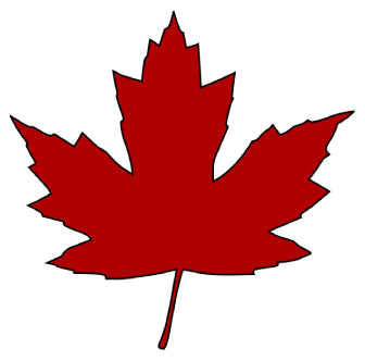 Designed and manufactured in Canada red maple leaf