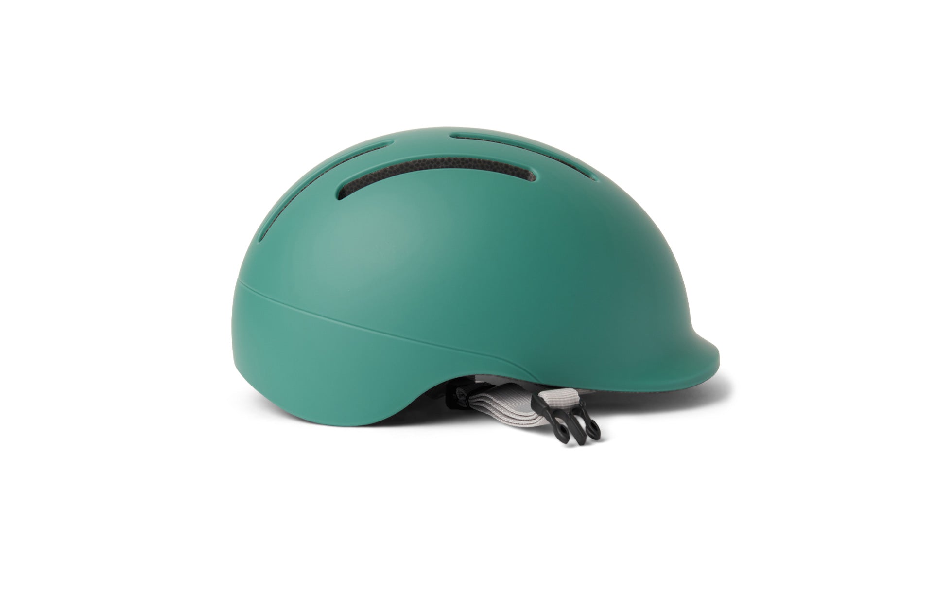 Green helmet on a white background