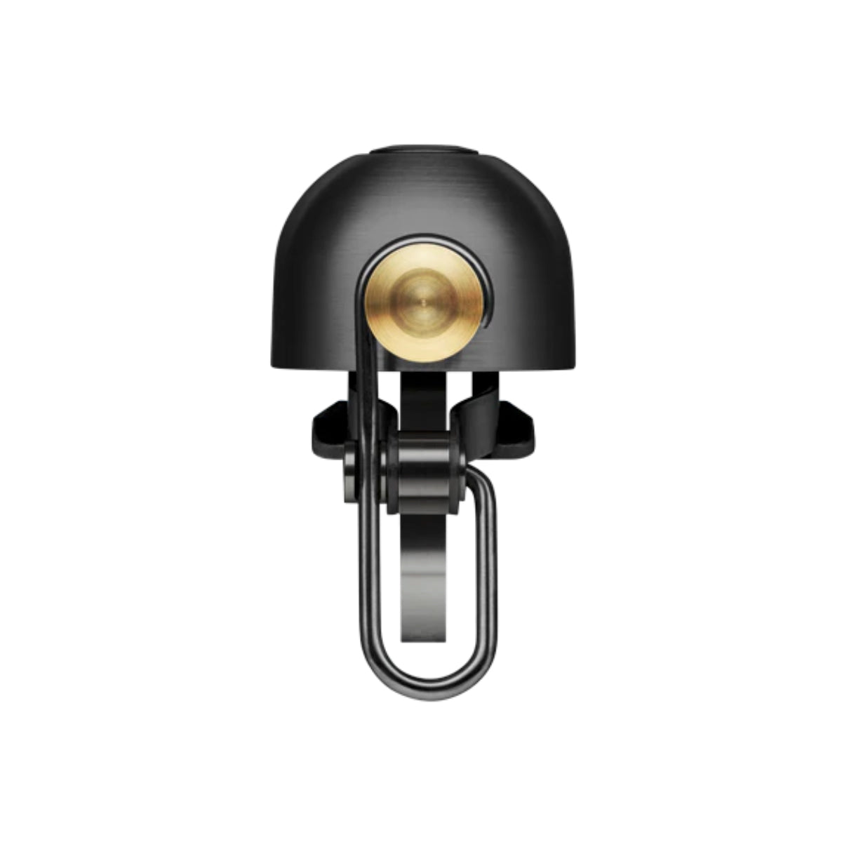 Black and gold bike bell on a white background
