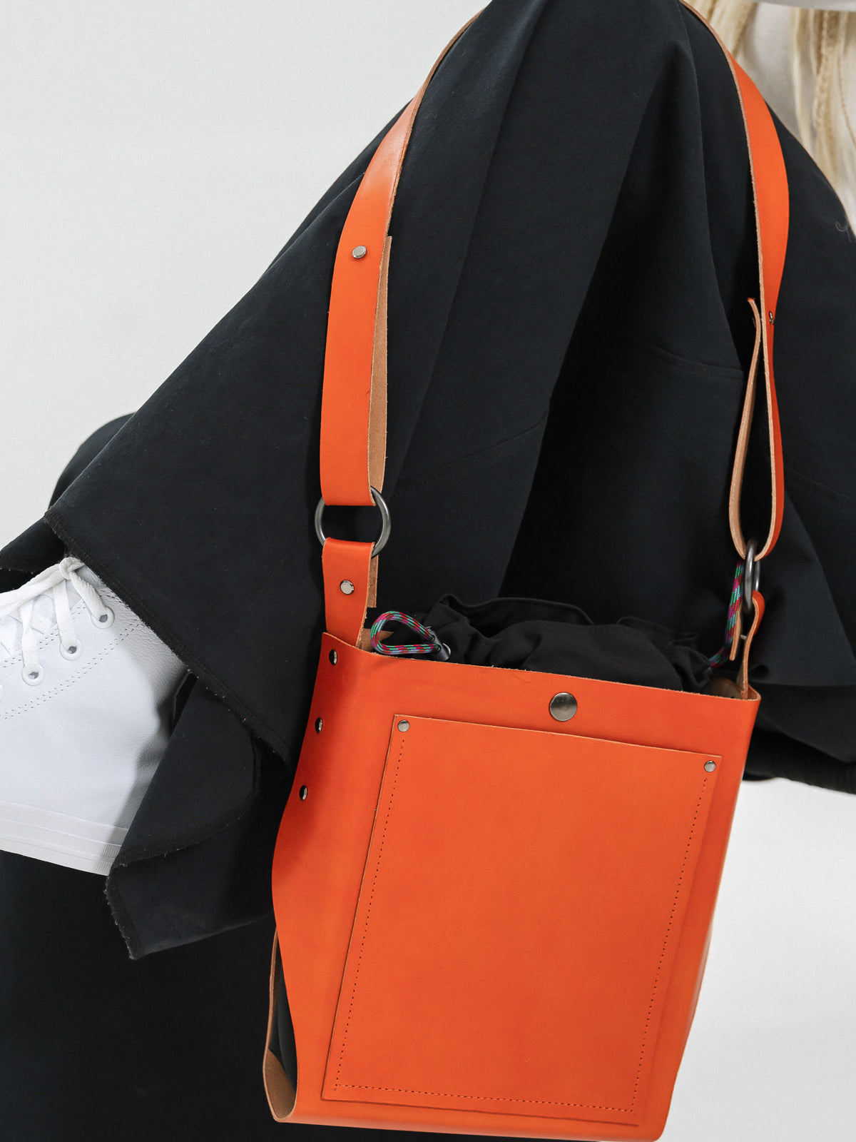 Boxy City Bag Leather Shell – Black