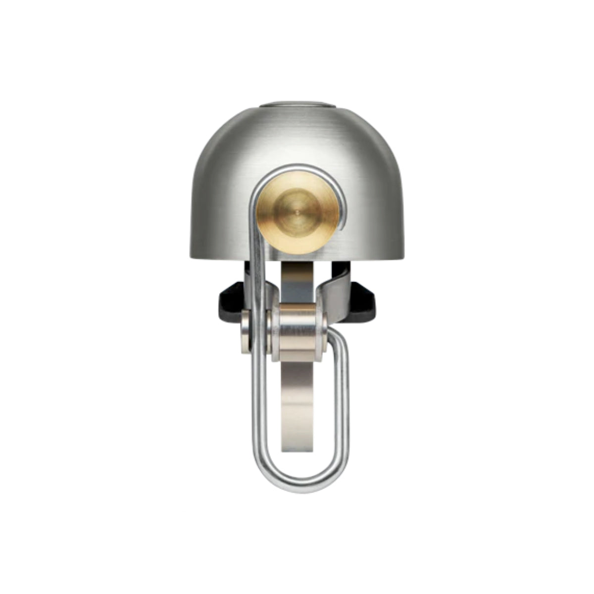 Metallic bike bell on a white background
