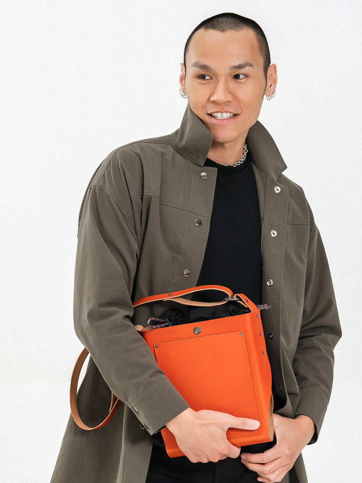 Boxy City Bag Leather Shell – Black