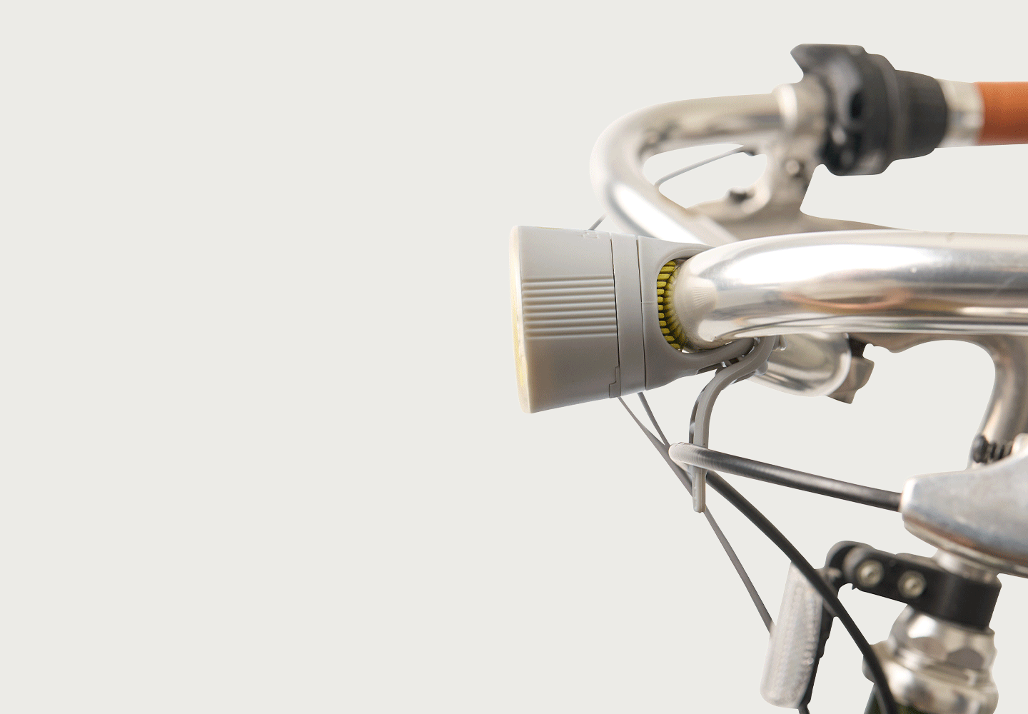Bicycle front light dayglow and grey gif
