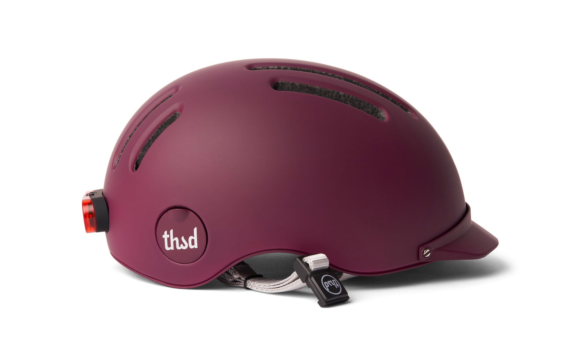 Side view of Thousand Chapter helmet Burgundy