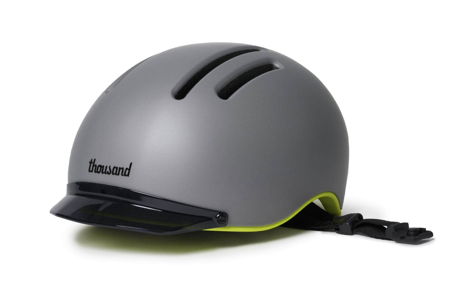 Skyline grey Thousand Chapter helmet yellow trim and black visor