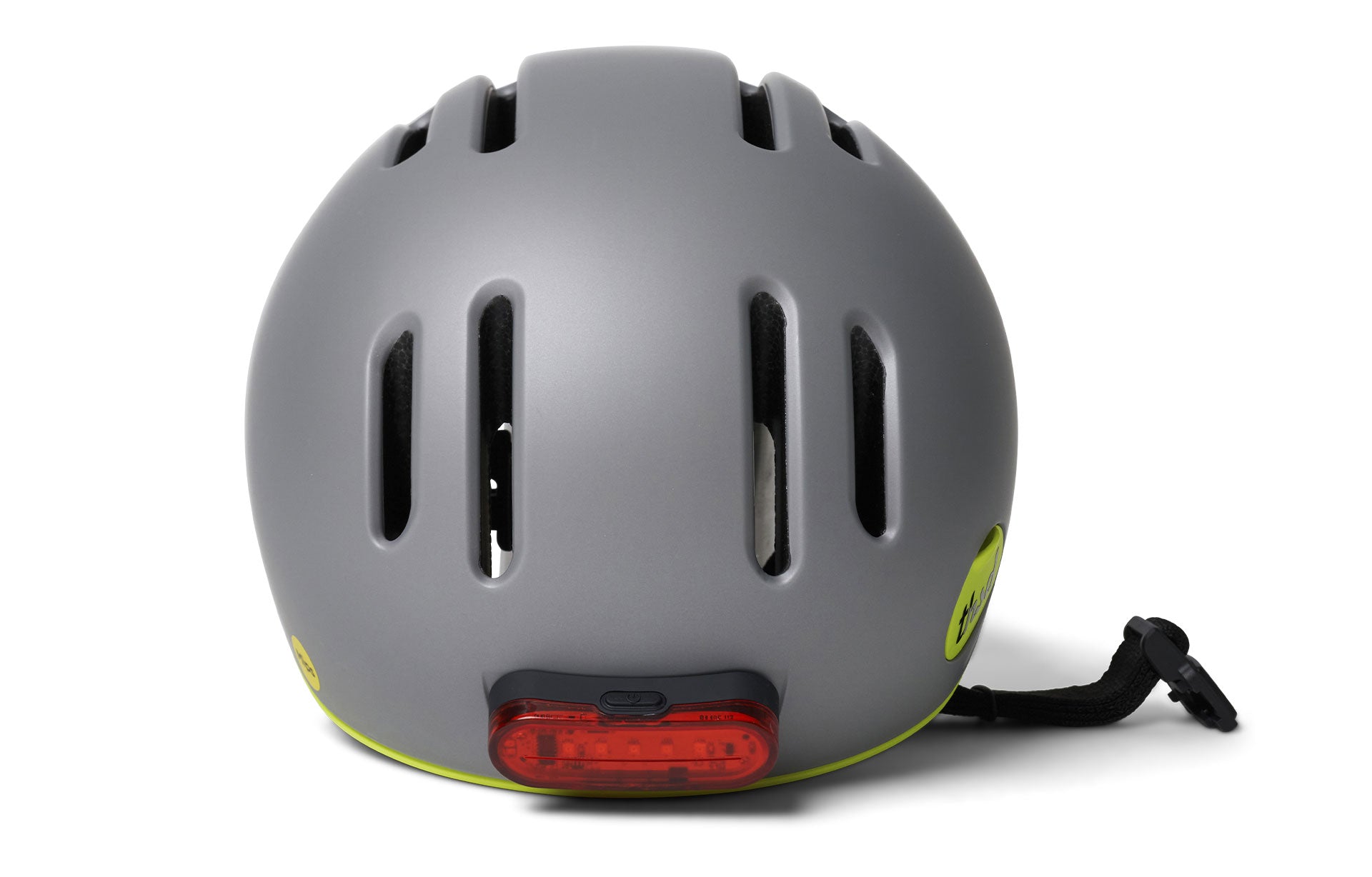 Thousand Chapter helmet skyline grey showing magnetic light and vents