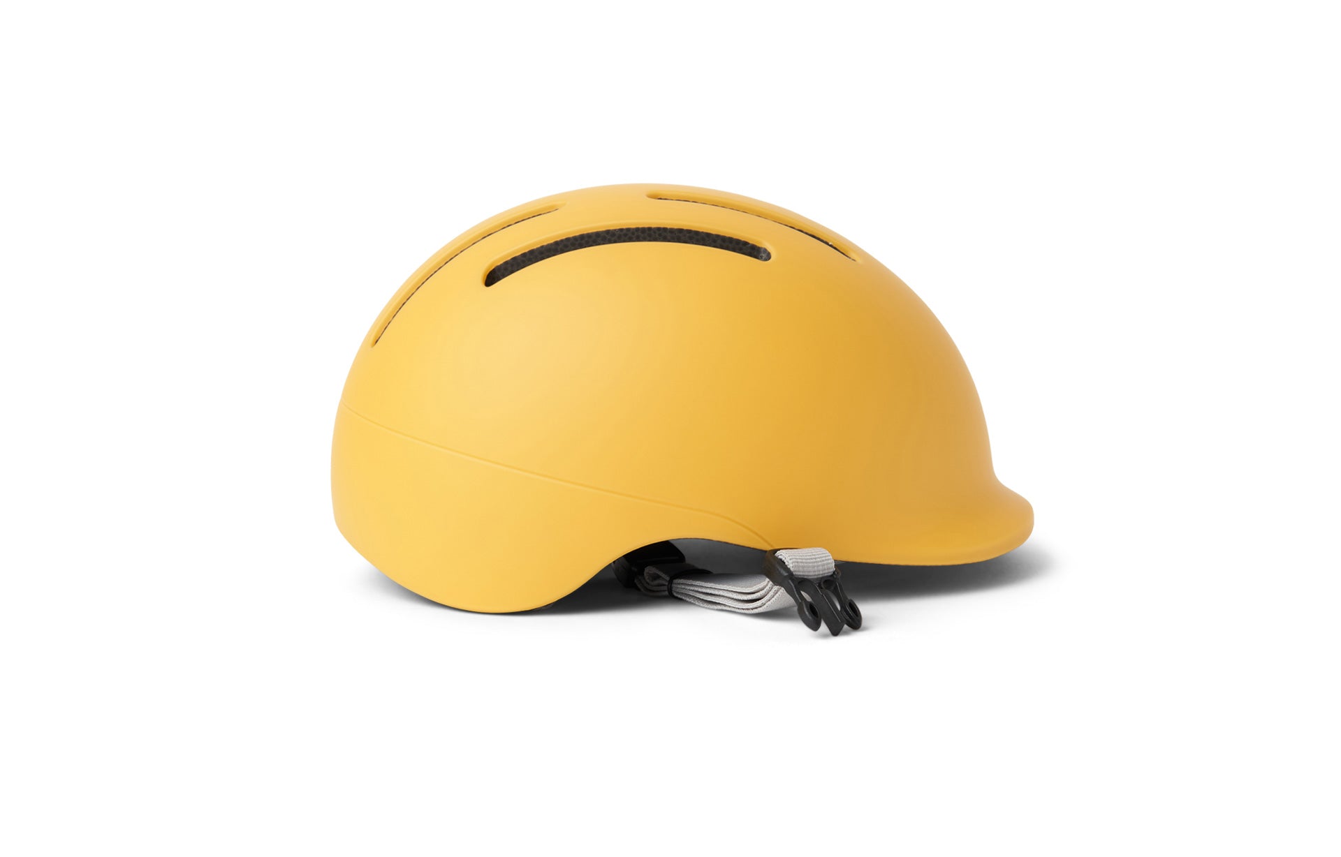 Yellow helmet on a white background