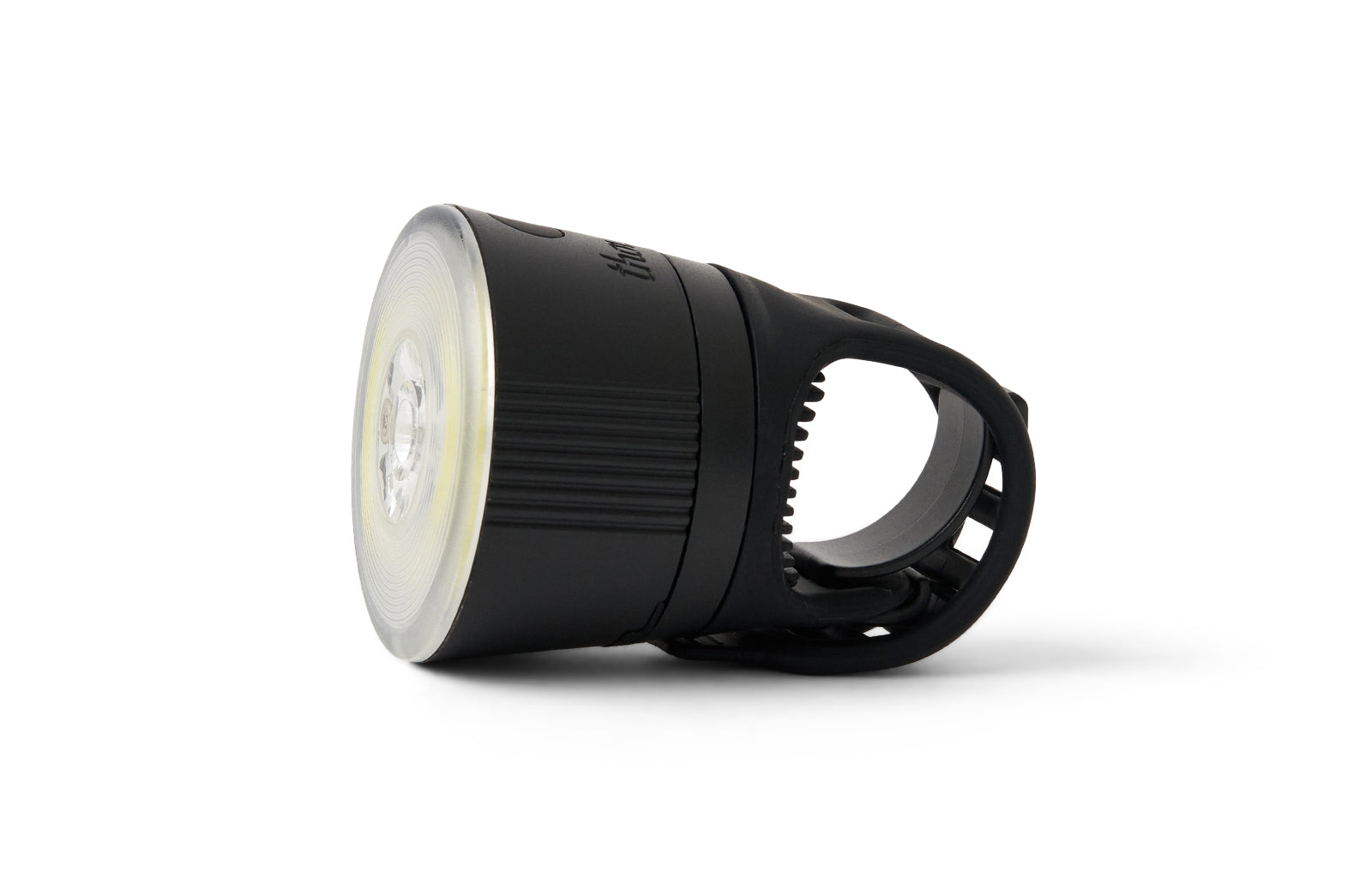 Black and white bike light on a white background